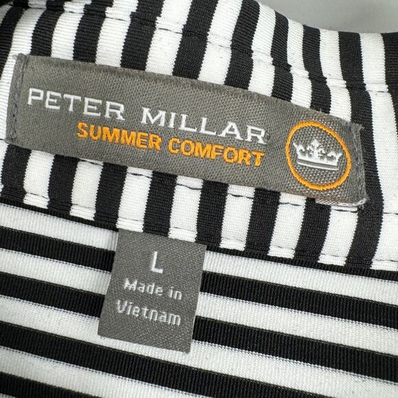 Peter Millar Summer Comfort Striped Polo Short Sleeve‎ Shirt Size L - Picture 3 of 7